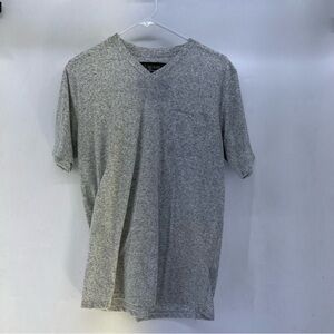 5/$25 Broken threads mens v neck grey tee large